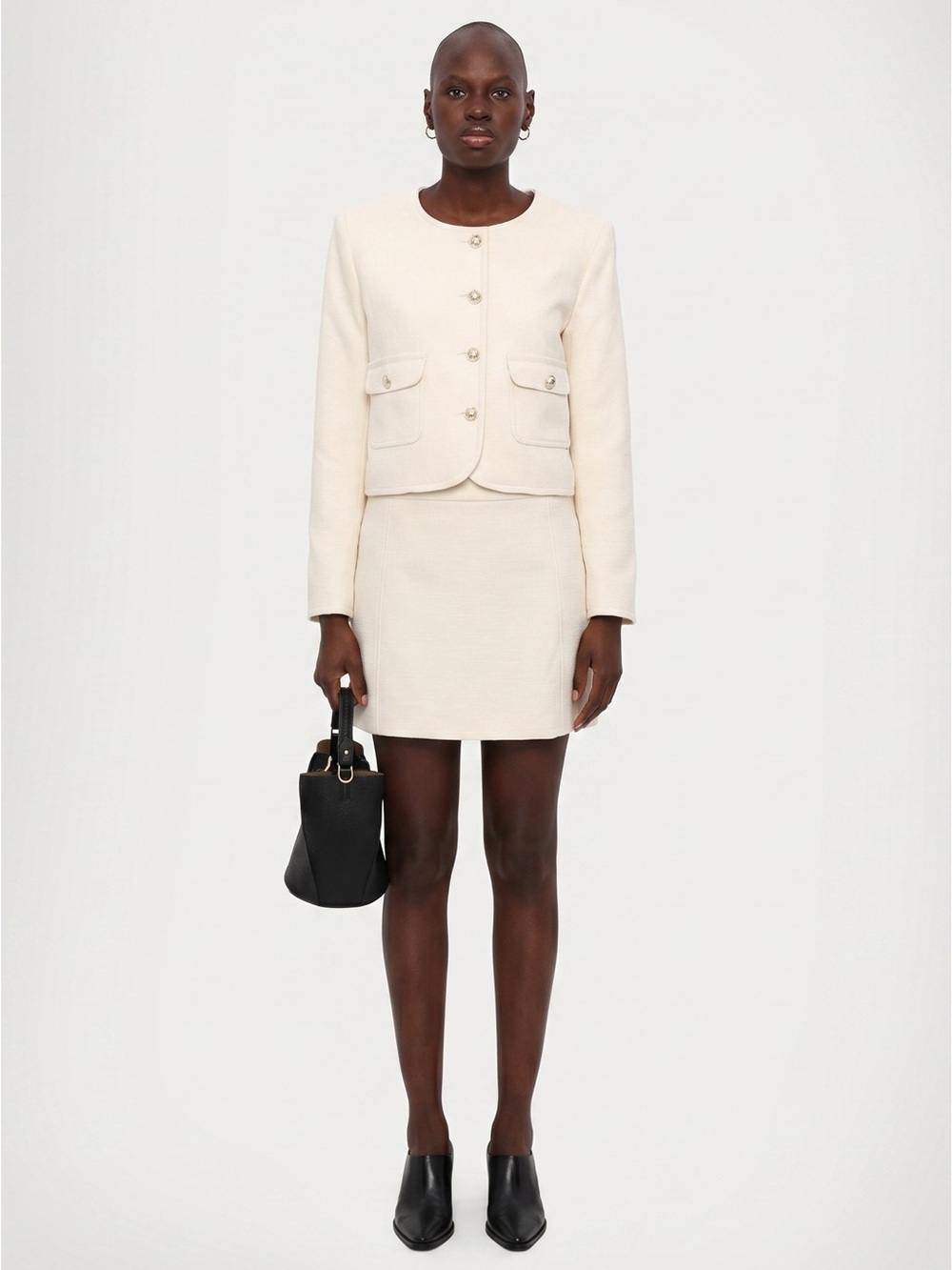 Marella Ivory Suit Set Turchia Jacket US 10 & Jinger Skirt US 12 Italy